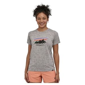 Patagonia Gray Tee with Colorful Mountain Design